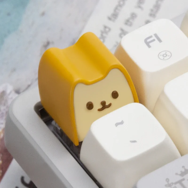 Bread Dog Keycap Kawaii Custom Artisan Handmade DIY Personalities Key Caps for Mechanical Keyboard Gamer Gift MX Cross Switch