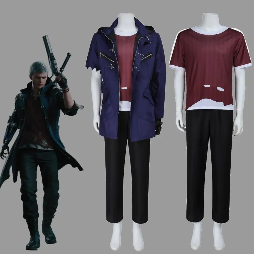 Disfraz de Cosplay de Nero DMC para Hombre, Traje Gótico de Devil May Cry, Guantes, Réplica, para Comic Con, Actuaciones y Fiestas de Disfraces