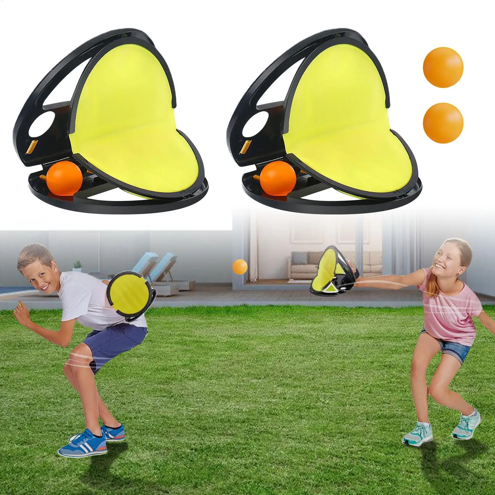

Toss and Catch Ball Game for Kids & Adults, Outdoor Fitness Throwing Toy Parent-Child Fitness Interactive Toy, 2 Player Game