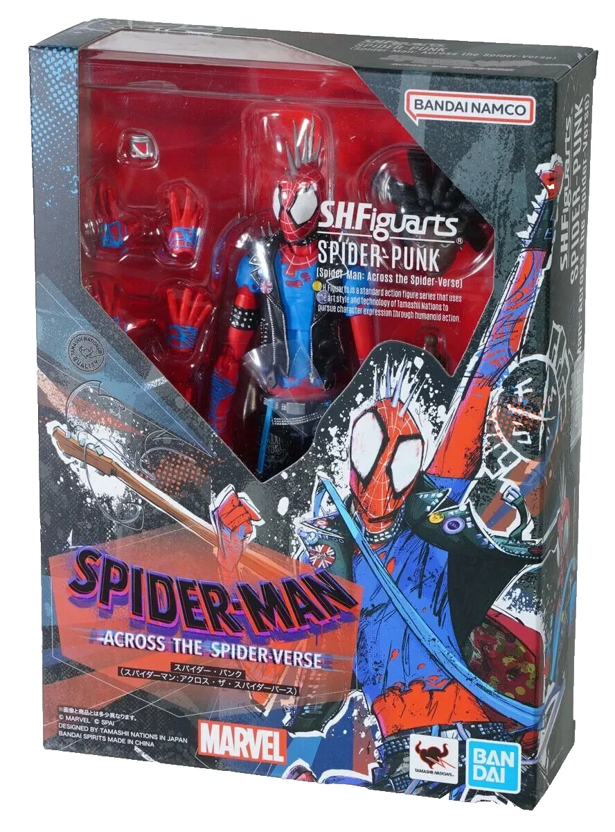 In Stock Bandai S.H.Figuarts Shf Spider-Punk Spider-Man : Across the Spider-Verse Action Figure Toy Model Gift