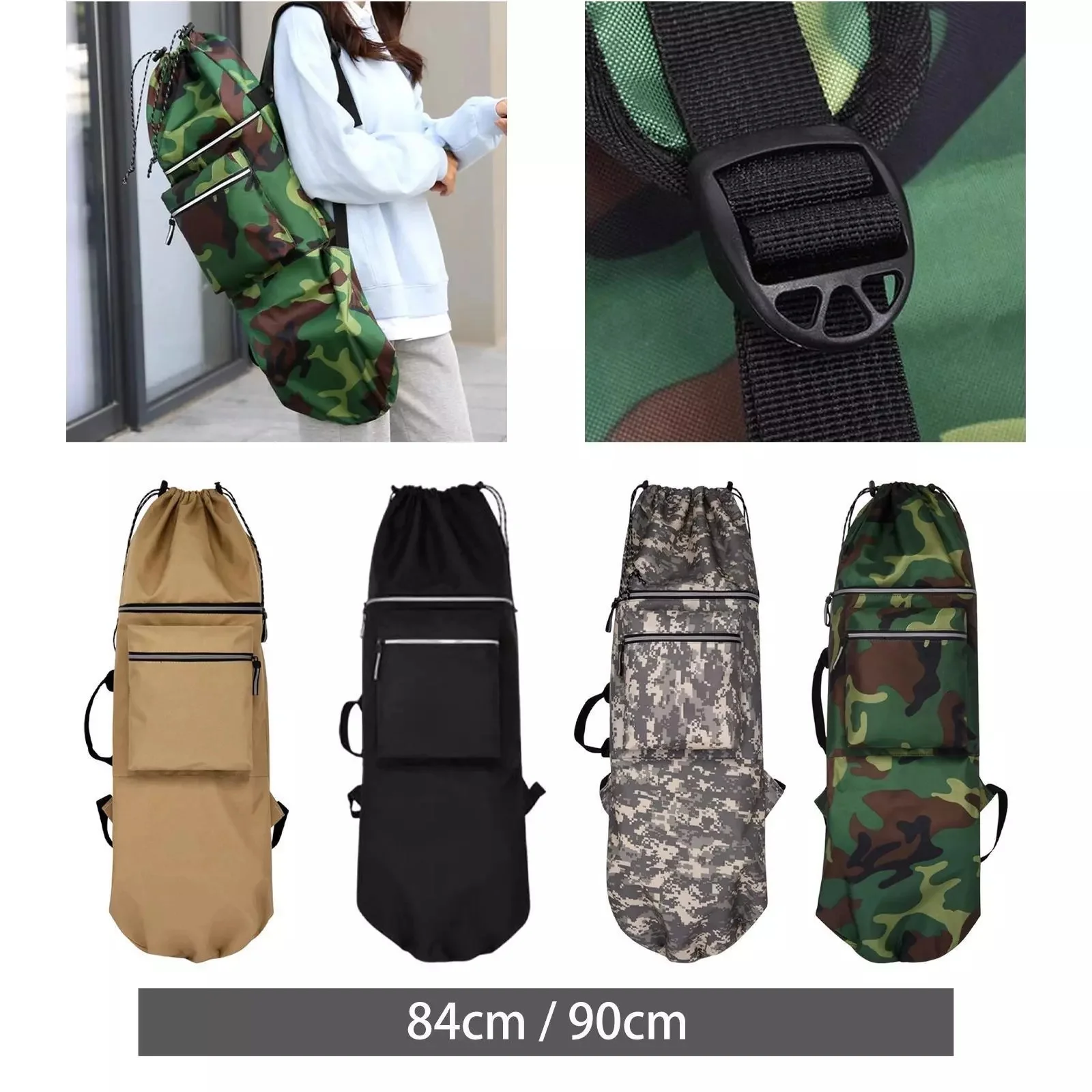 

Skateboard Backpack Bag Organizer Protective Case Longboard Carry Case for