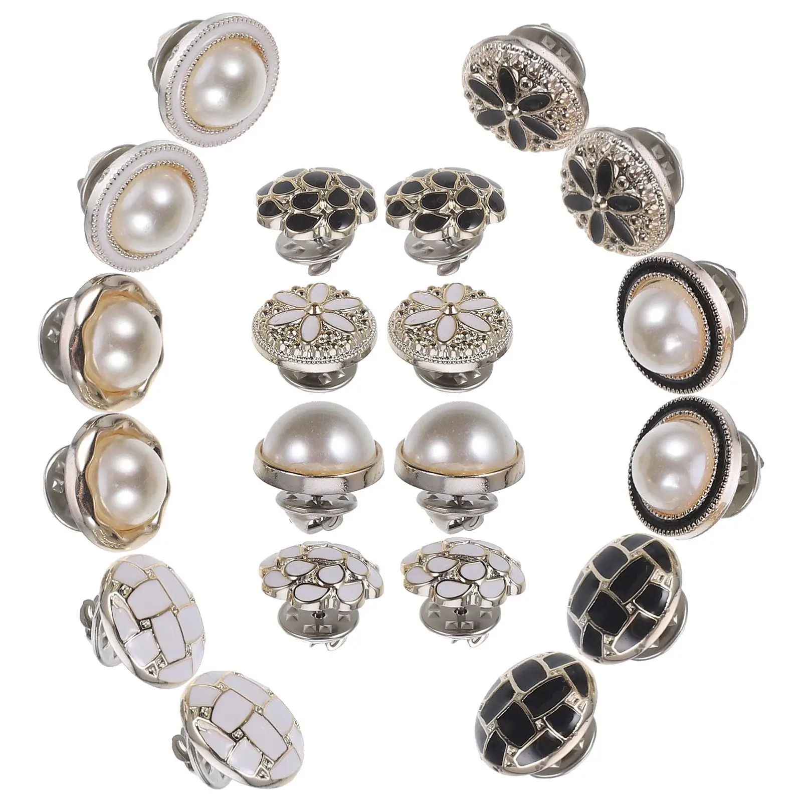 

20 Pcs No Sew Buttons Removable Coat Pins Lightweight Portable Clothing Decorations Stylish Fashion Accessories Banquet Wedding