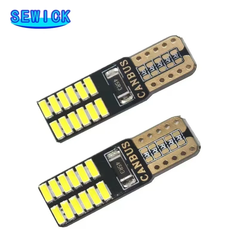 100pcs 12V/24V Canbus T10 W5W 194 501 Car LED Interior Instrument Lights Bulb for Car Auto 24SMD Clearance Lamps White