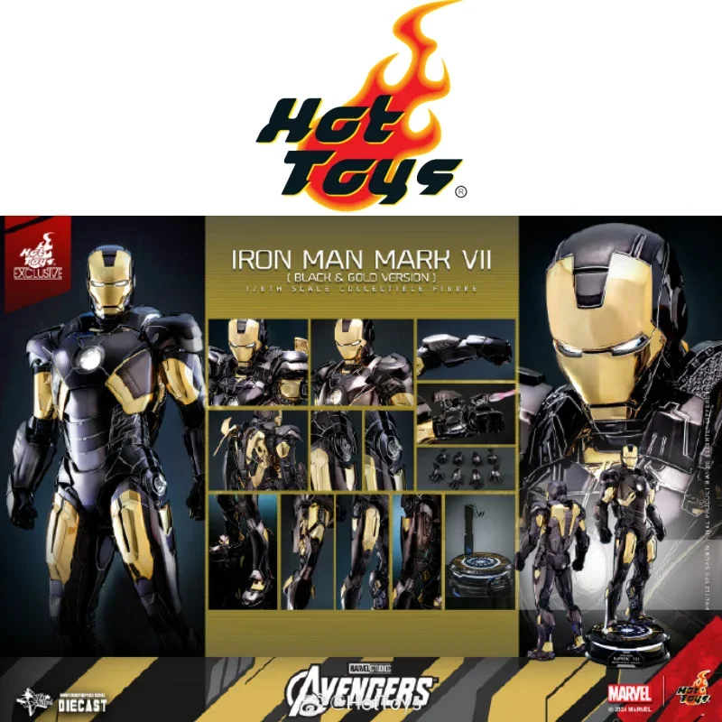 New In Stock Hottoys Ht Mms741-D61 Mark 7 Iron Man Mk7 Black Gold Plated Edition Gift