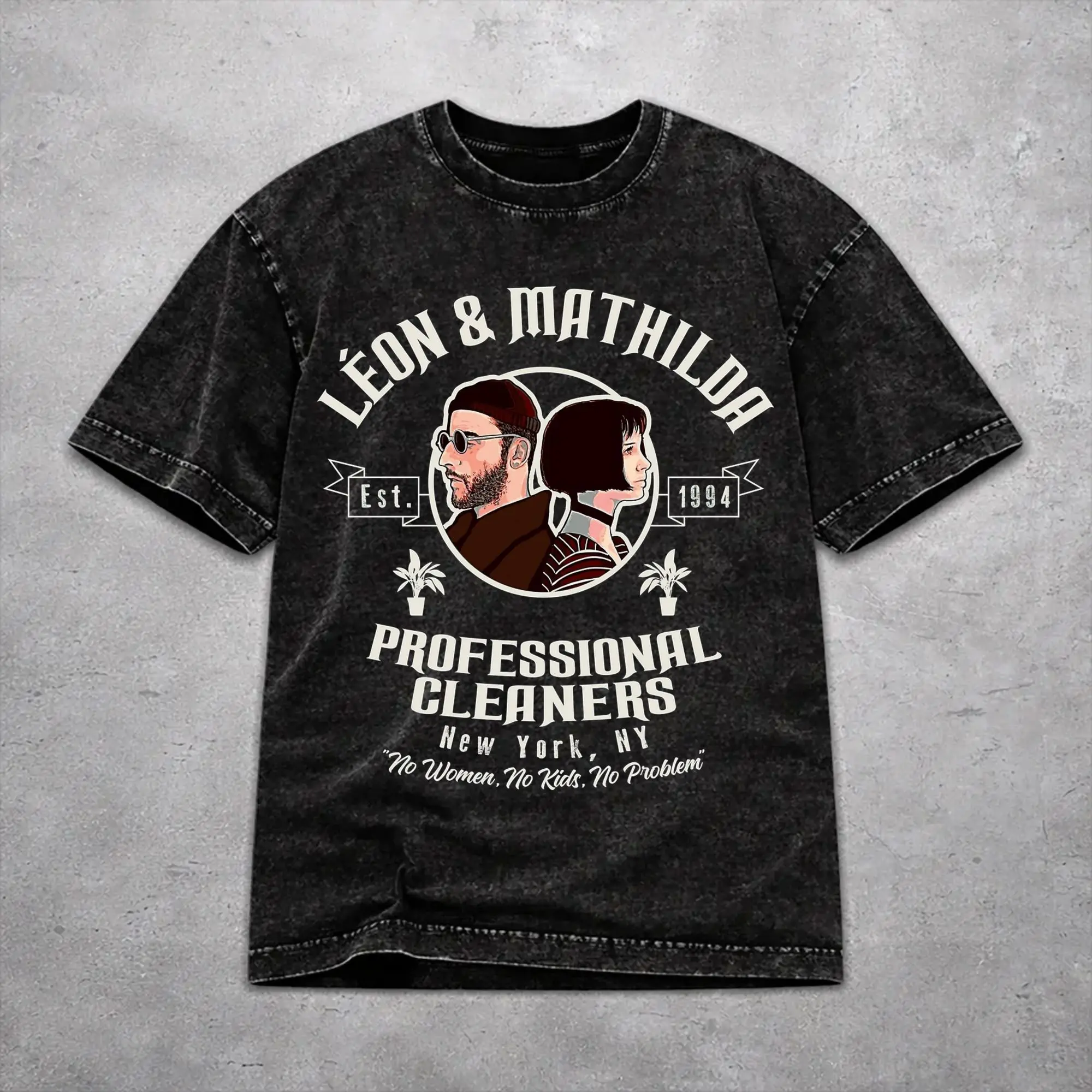 Women Men Leons Movie The Professional T Shirt Printed Washed Cotton  Casual T-Shirts