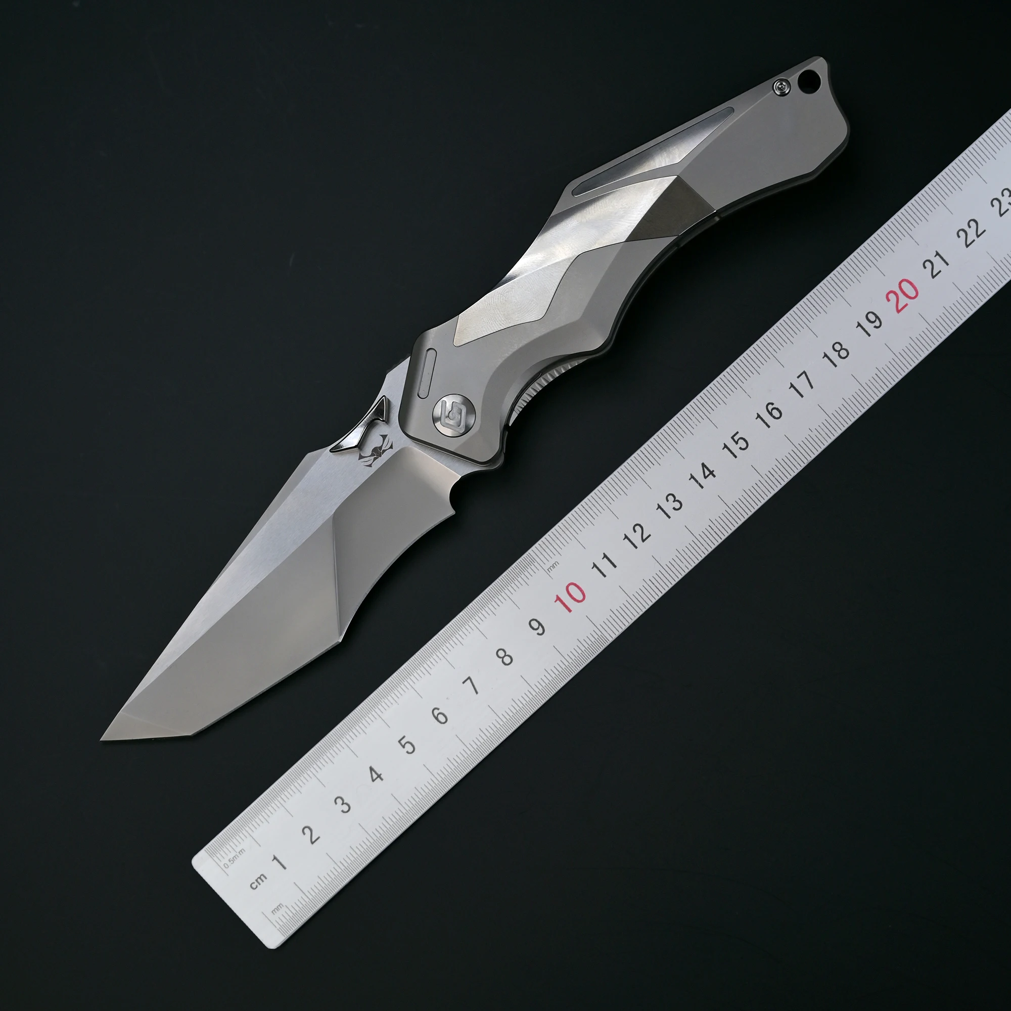 [GFG] M390 صلابة عالية حادة سبائك التيتانيوم الإطار سبائك التيتانيوم التصحيح مقبض سكينة الفاكهة سكين الجيب