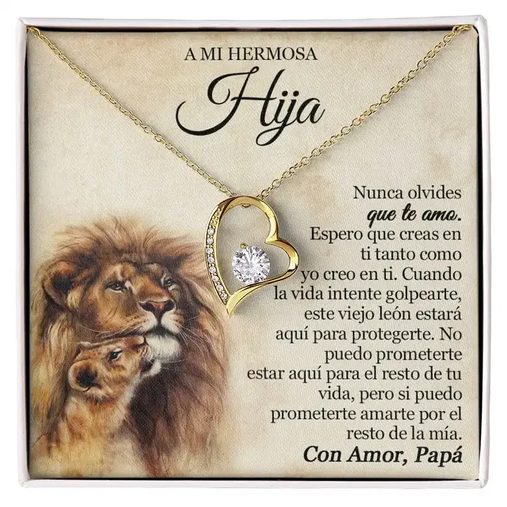 A Mi Hermosa Hija To My Daughter Heart Necklace Love Forever Necklace Gift for Daughter Fashion Jewelry With Box