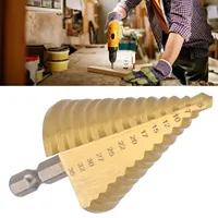 1Pcs 5-35 Mm HSS Titanium Coated Step Drill Bit Drilling Metal High Speed Steel Wood Hole Cutter Step Cone Drill Power Tools