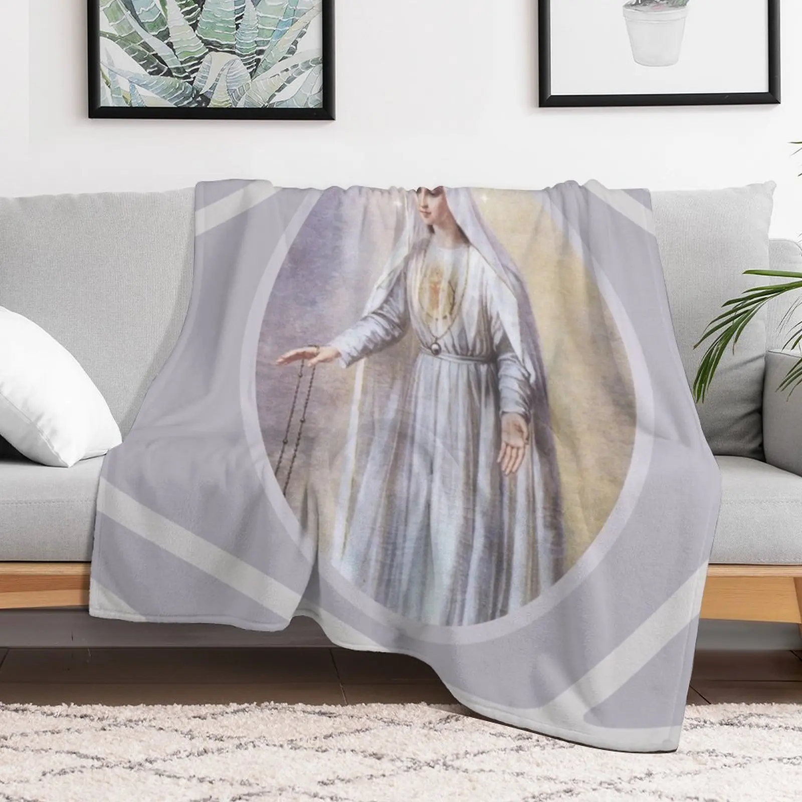 Immaculate Heart of Mary, Virgin Mary, Mother of God Throw Blanket warm for winter Luxury Designer Blankets