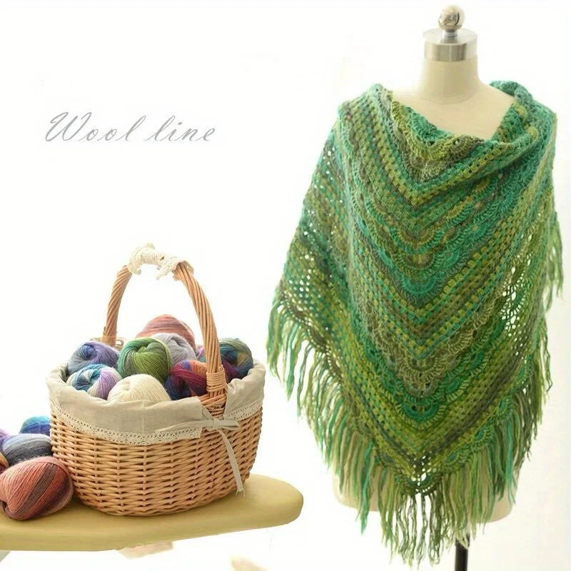 6 قطعة 100% غزل الصوف قوس قزح غزل الكروشيه الحياكة الحياكة وشاح المنسوجة يدويا محبوك لينة الكشمير غزل الصوف ل 1.76 أوقية/قطعة #4