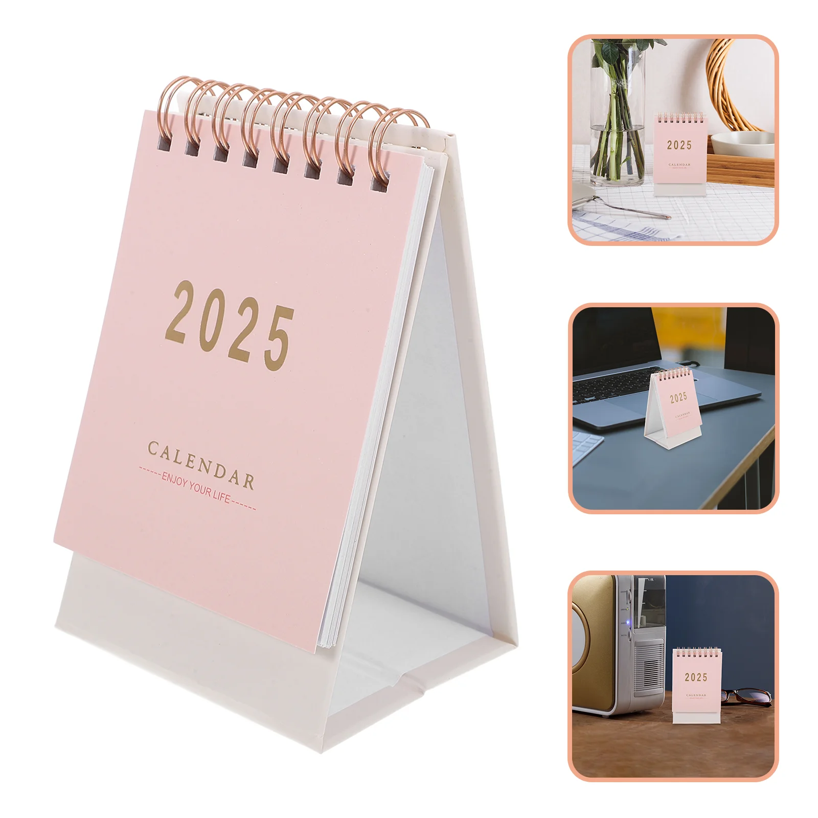 2025 Desk Calendar Calendars Pocket Coil Stand Mini Office Supplies Paper on Table