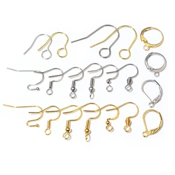 30-100pcs Stainless Steel DIY Earrings Hooks Clasp Findings Handmade Jewelry Making Accessories Earwire Accessories Steel Gold