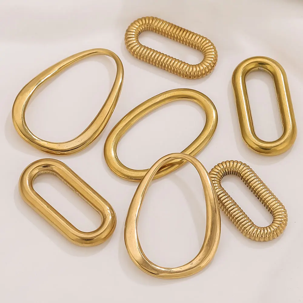 5PCS Stainless Steel Connectors Gold Color Irregular Earrings Supplies Bezel Blank Charms for DIY Jewelry Making Accessories image 3