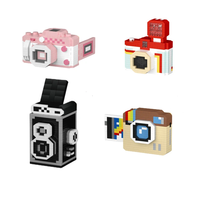 Classic Digital Camera Micro Diamond Block Assemble Model Polaroids Tlr Slr Building Brick Educational Toys Nanobrick For Gifts