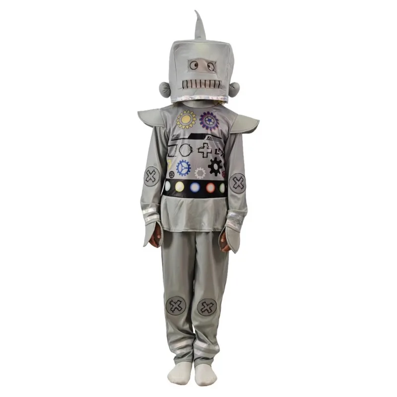 

Halloween Robot Costume Kids Boys Girls School Stage Performance Wear Cosplay Anime Party Show Outfit 2025 120-140cm