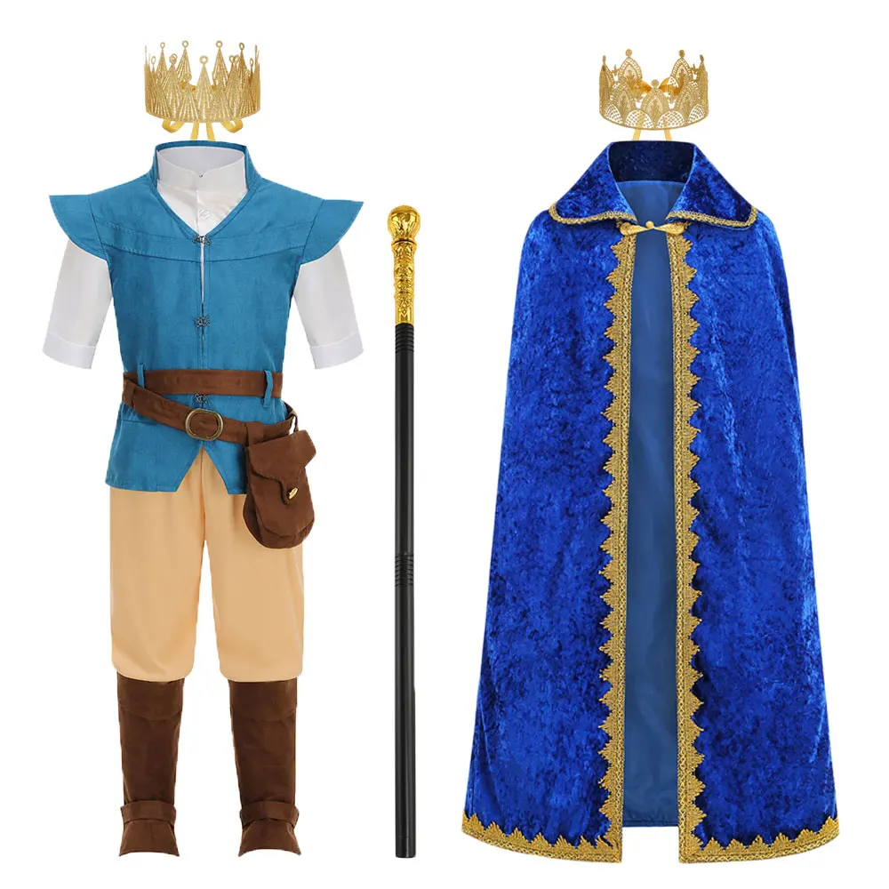 Carnival Phillip Frog Prince Boys Party Outfit Halloween Eric Cosplay Flynn Rider Medieval Knight Beast Prince Charming Costumes view 2