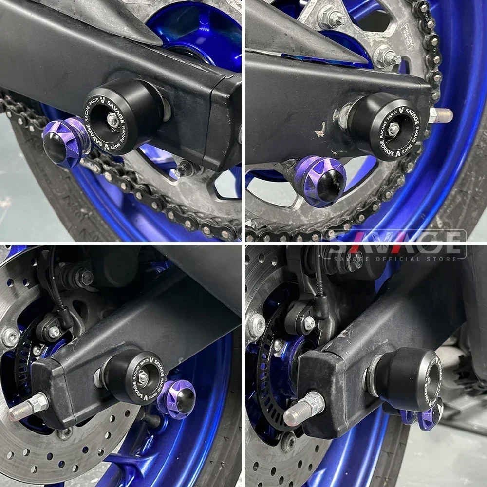 Rear Front Axle Sliders For YAMAHA MT03 MT25 YZF R3 R25 2015-2024 Motorcycle Wheel Axle Fork Crash Protector Guards Pad MT-03