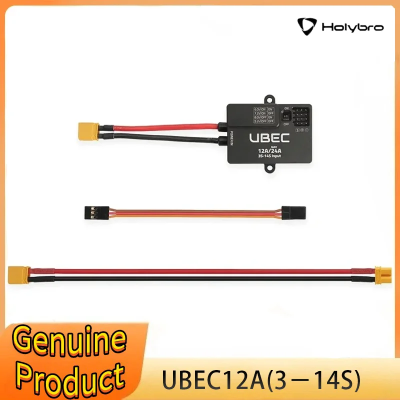 

Holybro UBEC 12A (3-14S) Synchronous Step-down Regulator XT30 Adjustable Output Voltage 6.0V/7.2V/8.0V/9.2V for RC FPV Drone
