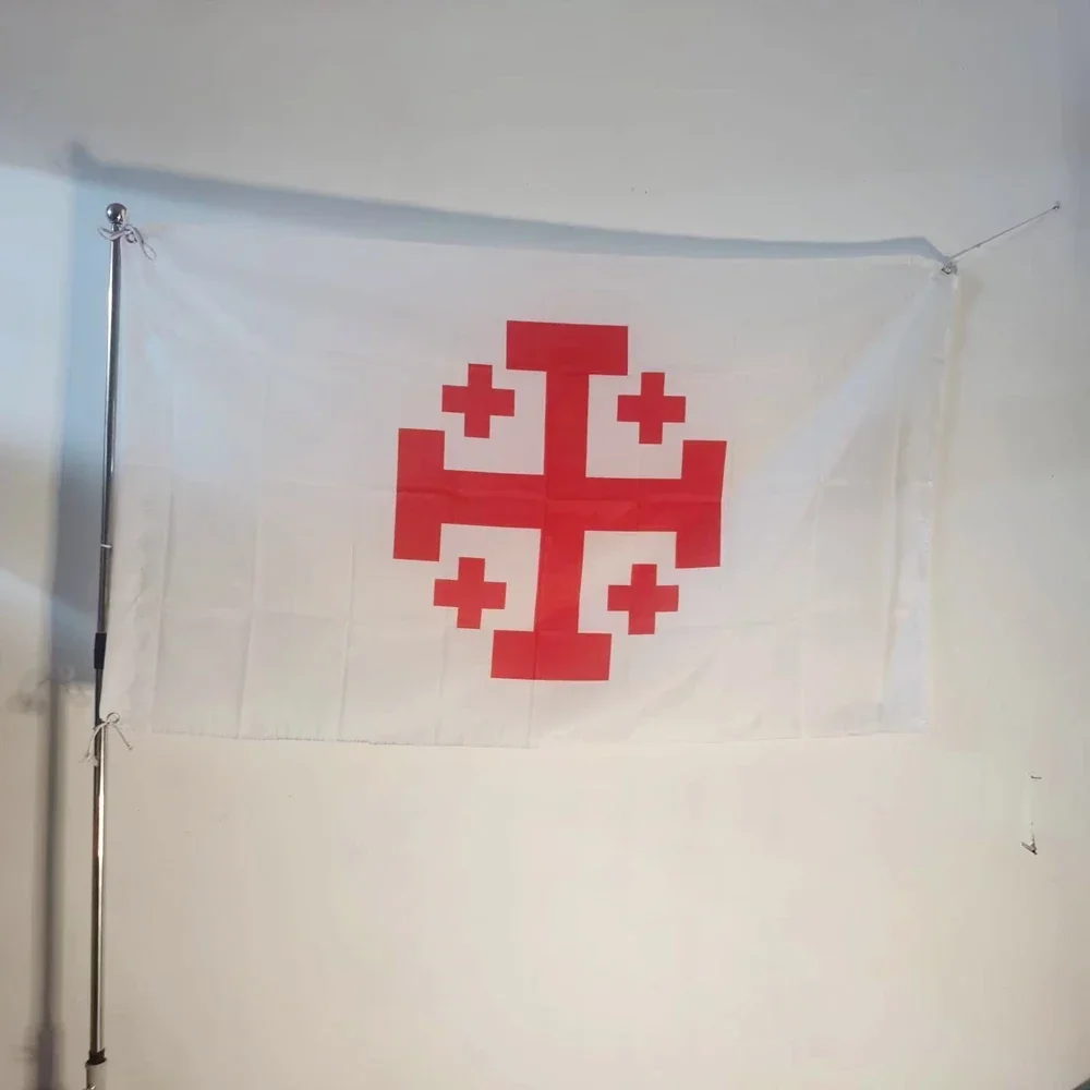 

Jerusalem Cross Flag 3x5ft 2x3ft Medieval Christian Banner, Polyester Outdoor Indoor for Church Events Historical Cultural Decor