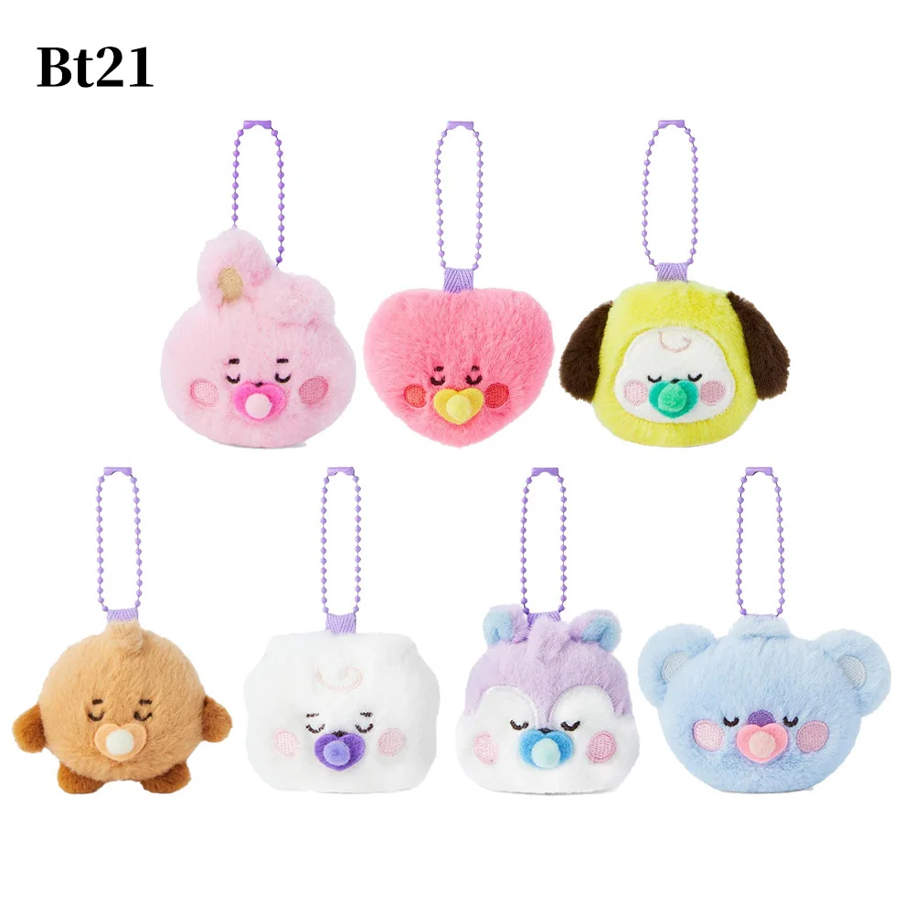 Bt21 Shooky Mang Koya Kawaii Anime Plush Pendant Cute Cartoon Rj Chimmy Cooky Keychain Bag Ornament Plush Doll Girl Gift