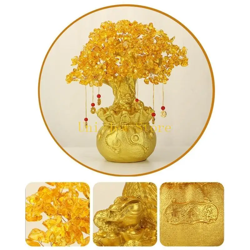 

40 ГБ Feng Shui Money Tree Bonsai с китайским украшением для удачи и богатства