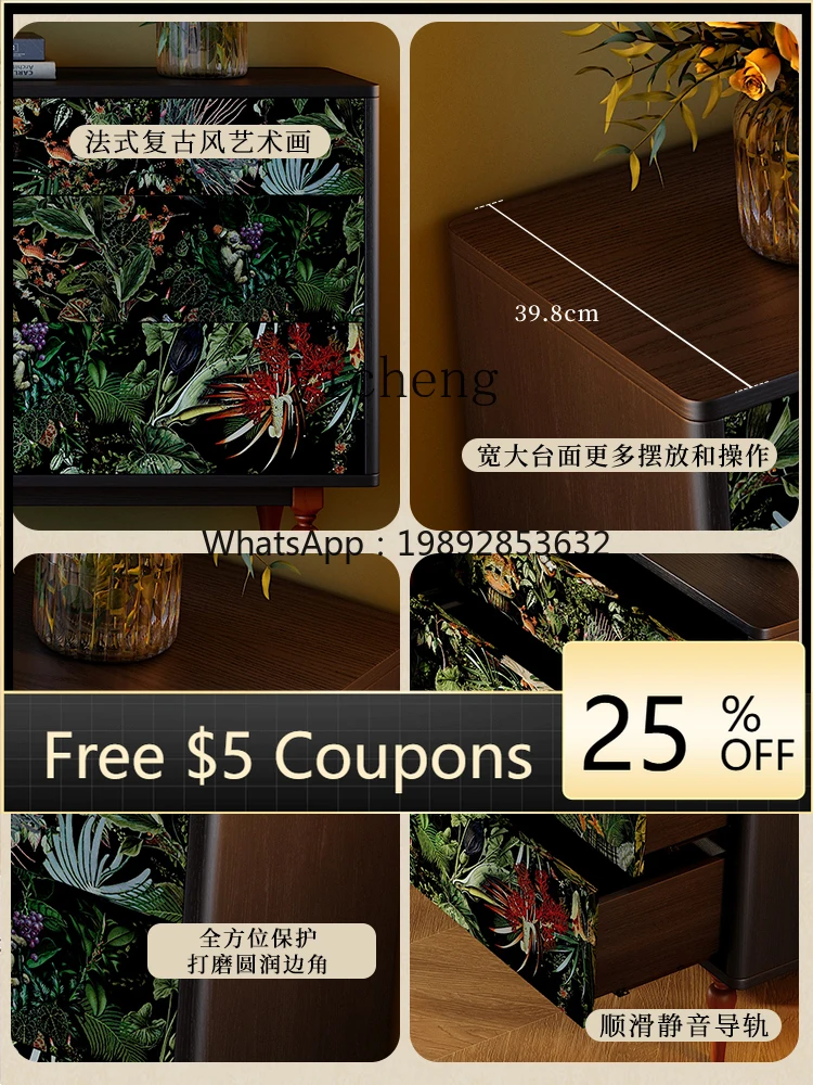 

GZ retro solid wood dining side cabinet, living room against the wall storage chest cabinet, entrance cabinet