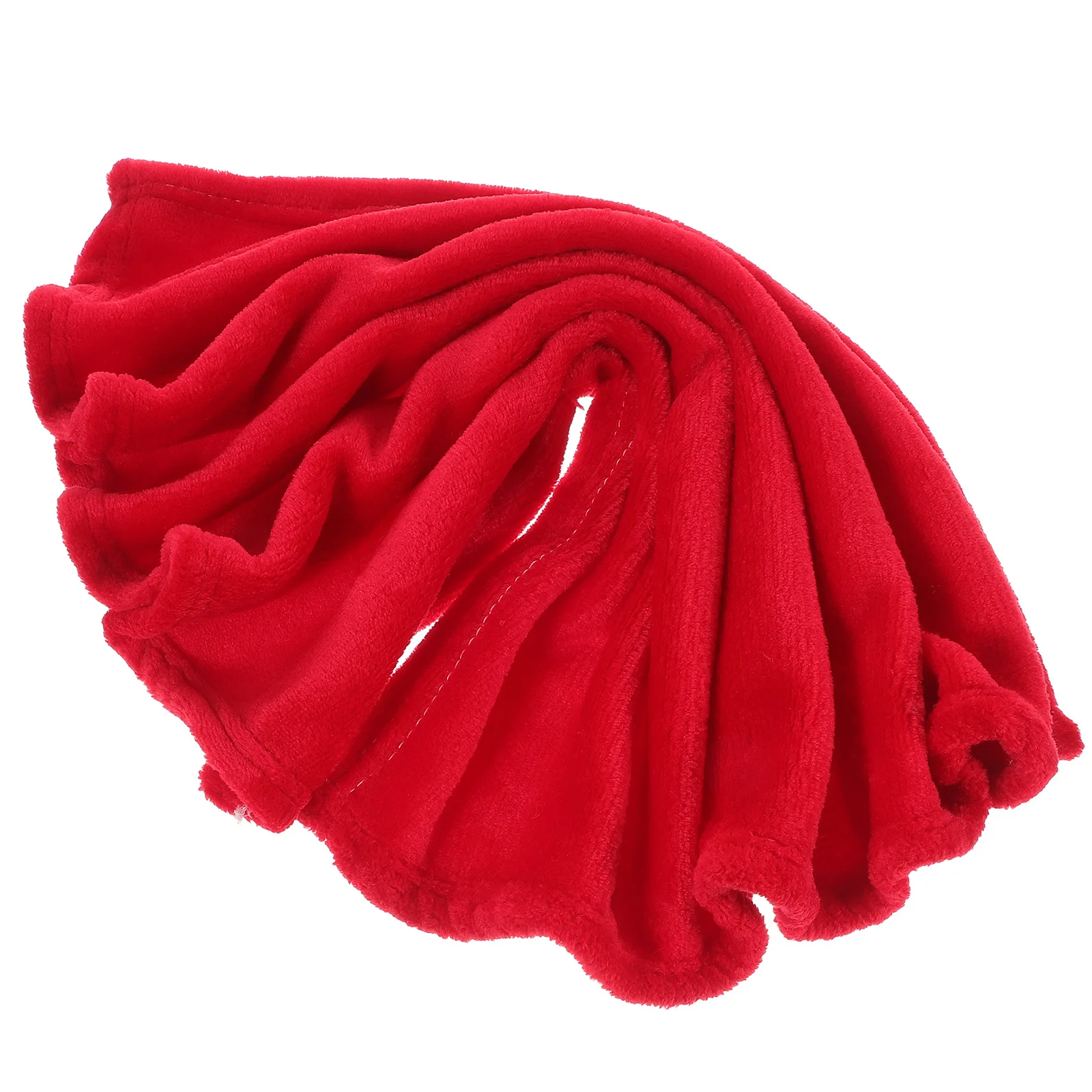 Flannel Pet Blanket Red Super Soft Lightweight Warm Cozy Fleece Solid Color Towel Bedding Flannel Pet Blanket