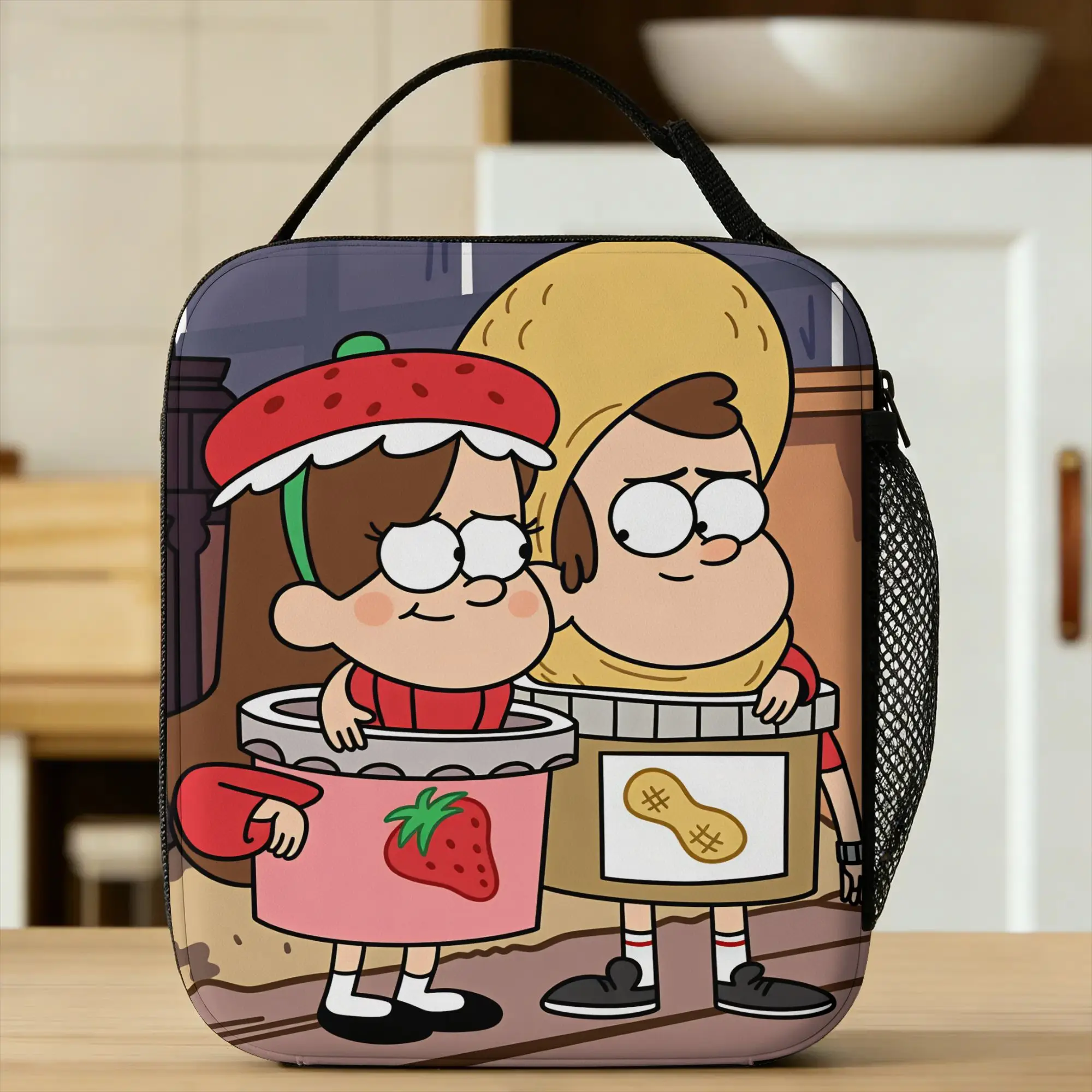 Mabel Lunch Bag G-Gravity Falls Retro Lunch Box For Adult Outdoor Picnic Convenient Cooler Bag Oxford Print Thermal Lunch Bags