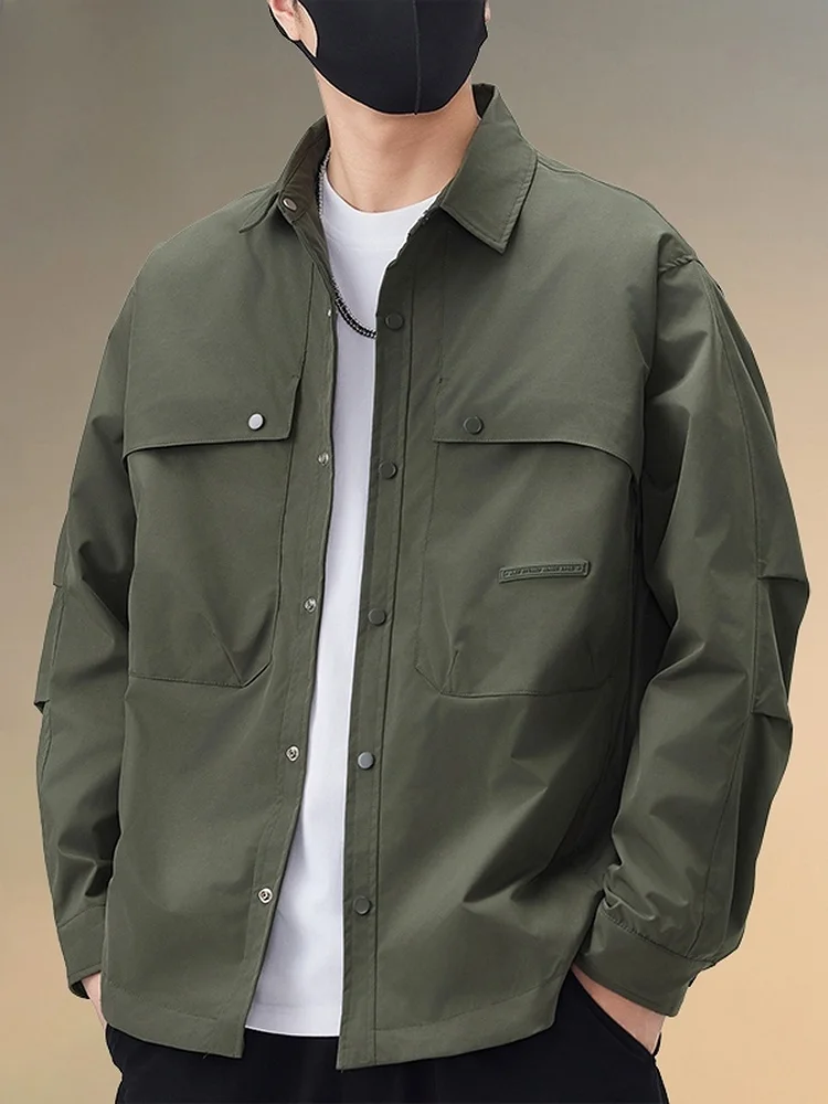 

Waterproof Casual Workwear Jaet Men's Loose Fit Autumn Season Faion Brand Long Sve Button Decorated Polyester ...