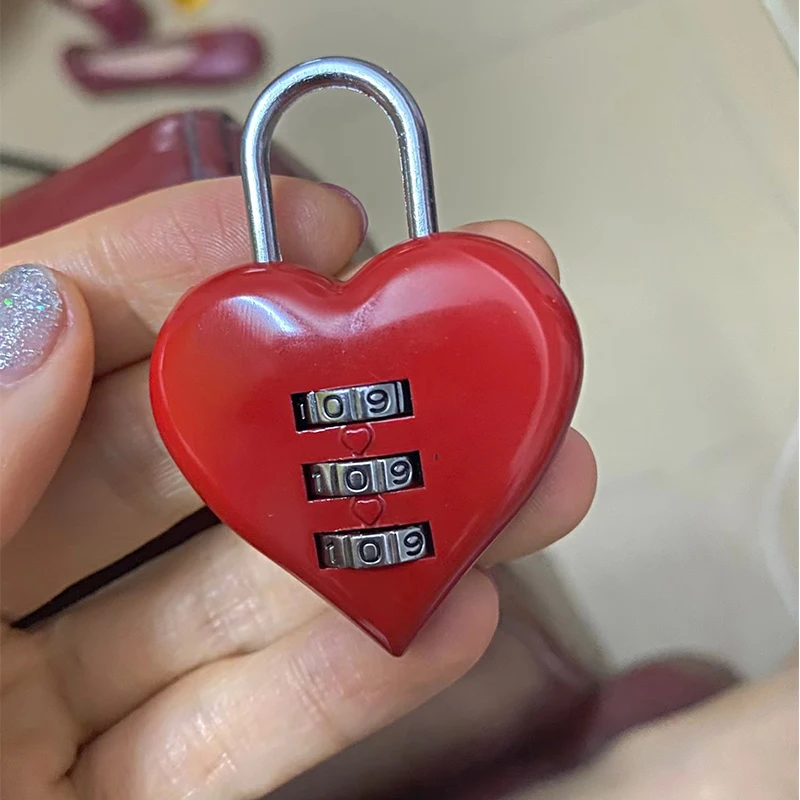 Aluminum Alloy 3 Digit Combination Password Luggage Code Lock Couple Love Lock Mini Suitcase Lock for Travel Accessories