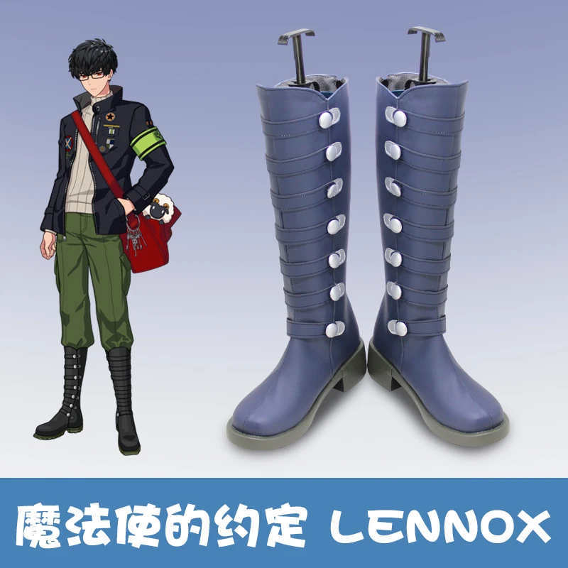 Game Promise Wizard Lennox Ram Cosplay Shoes Leather Shoes Lennox Mr. Shepard Role Play Uniform Props Shoes Halloween Carnival