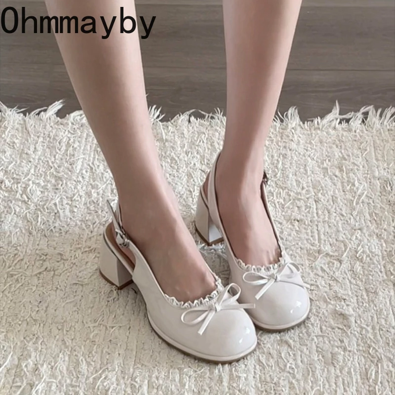 

Summer Thick Heel Women Sandals Height Increase Cover Toes Slingbacks Muels Shoes Elegant Stripper Party Dress Female Sandalias
