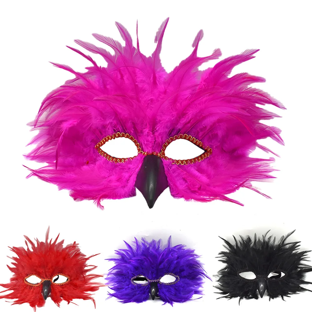 Bird Beak Eagle Mask Cosplay Animal Owl Feather Gothic Women Masks Masqueade Halloween Carnival Dress Up Party Costume Props