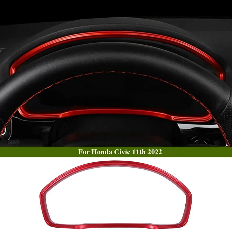 

Рамка приборной панели, крышка панели, декоративная отделка для Honda Civic 11Th 2022 2023, красные внутренние запчасти