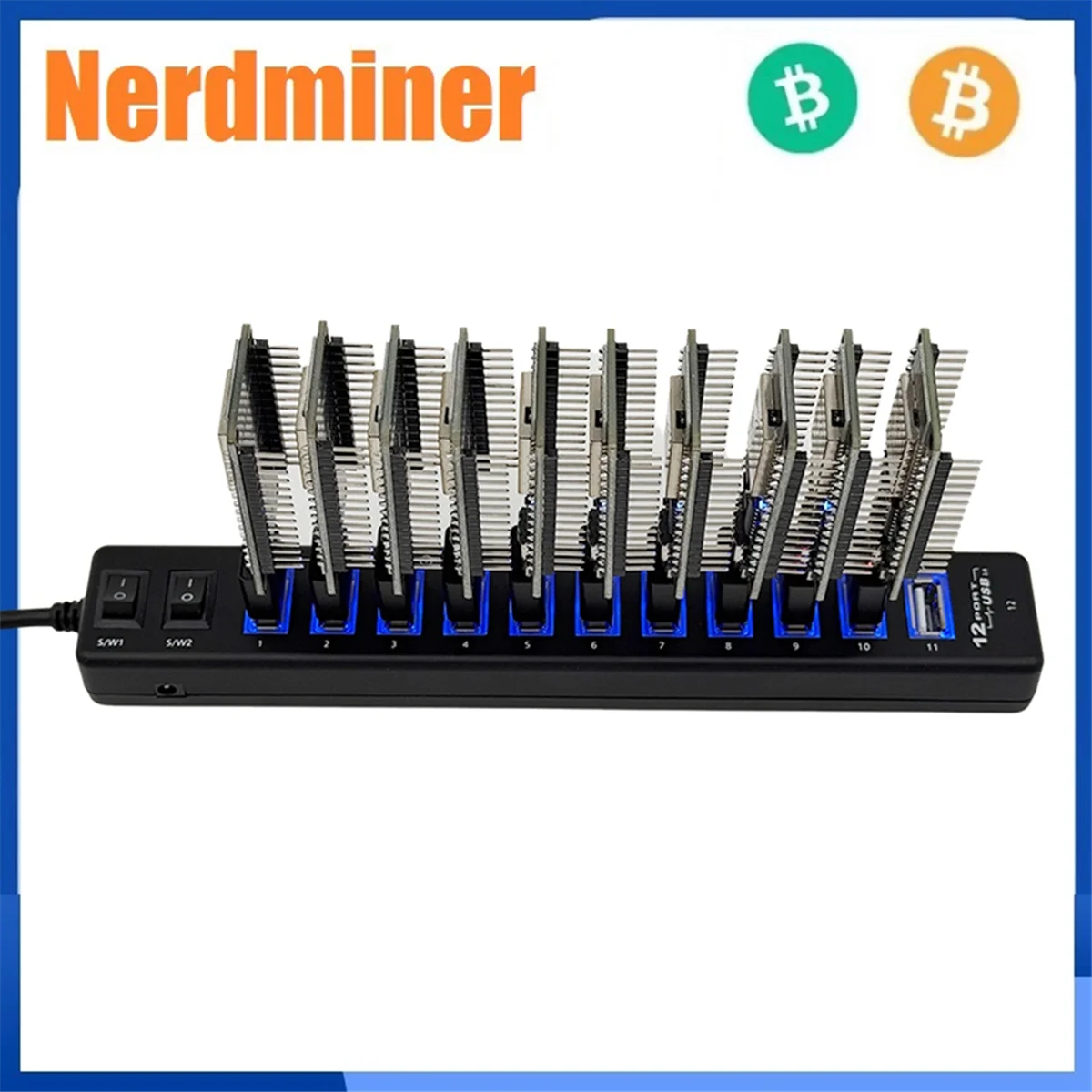 

Hot Sale NerdMiner Hub 550KH/S Solo Lottery Miner 10x55K Miner Combo Kit Bitcoin BTC Miner Asic Mining Crypto Mining Station