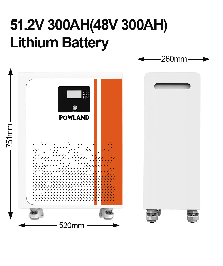 POWLAND 51,2 V Lifepo4-Batterie, 48 V, 300 Ah, große Kapazität, 15360 Wh, hohe Energie, intelligentes BMS, USV, unterstützt parallel, 16 Einheiten, keine Mehrwertsteuer – Detail 6