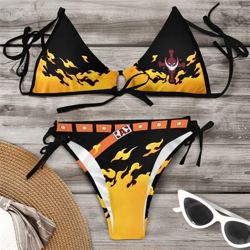 Anime Nami Portgas · D · Ace Trafalgar Law Swimsuit Bikini Cosplay Costume Women Sexy Summer Swimwear Outfits Halloween Party Su