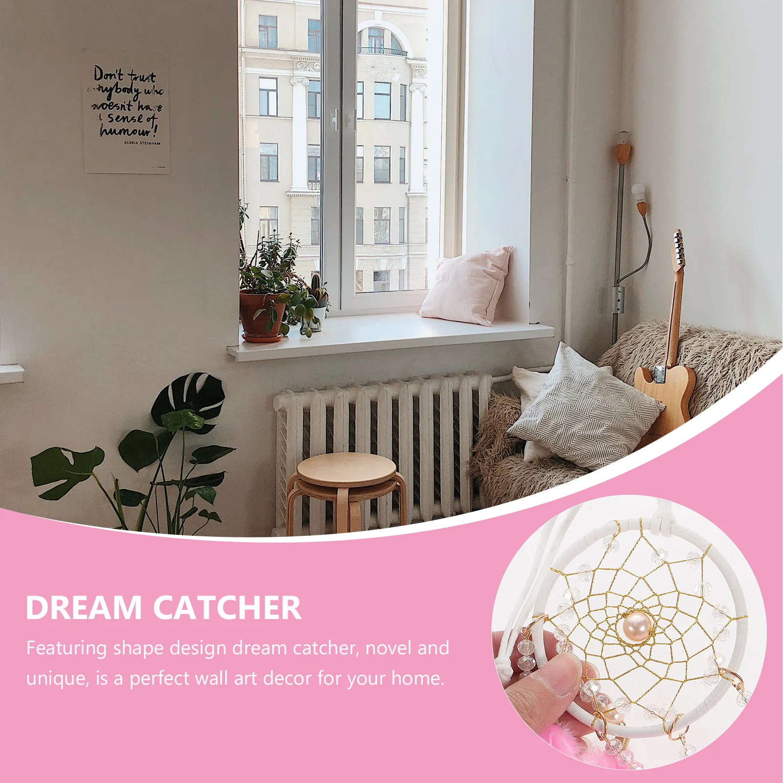 

Pendant Car Dreamcatcher Ornament For Bedroom Wall Hanging Decor Adults Plume Pendant Handmade Craft Wall-Mounted Yard