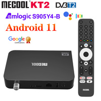 Mecool KT2 DVB-T2 Google Netflix Certified Amlogic S905Y4-B Android 11 TV Box 2GB 32GB DVB-T2/T BT5.0 2T2R Wifi HDR Set Top Box