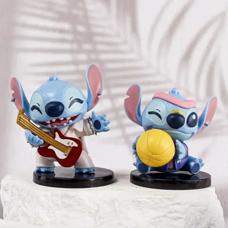 6 stücke Disney Stich Anime Figuren Puppe Cartoon Stich Spielzeug Ornamente Micro Desktop Dekoration Modell Figur Kind Geburtstag Geschenke