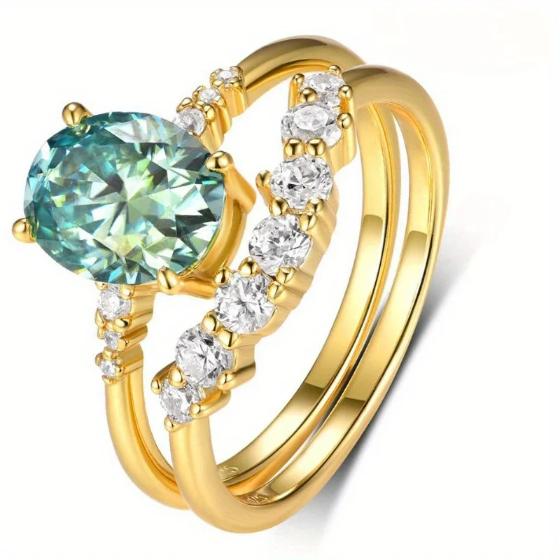 

Серебро S925, кольцо с зеленым муассанитом 2 карата, изысканные ювелирные изделия с покрытием из 18-каратного золота, подходит для подарка на годовщину, день рождения