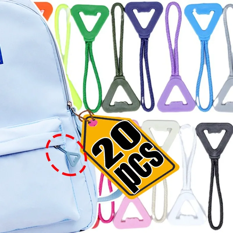 

20/5pcs Universal Zipper Puller Ergonomic Zipper Pull Triangle Design Anti Tangle Wet Grip for Luggage Workwear Outdoor Gear