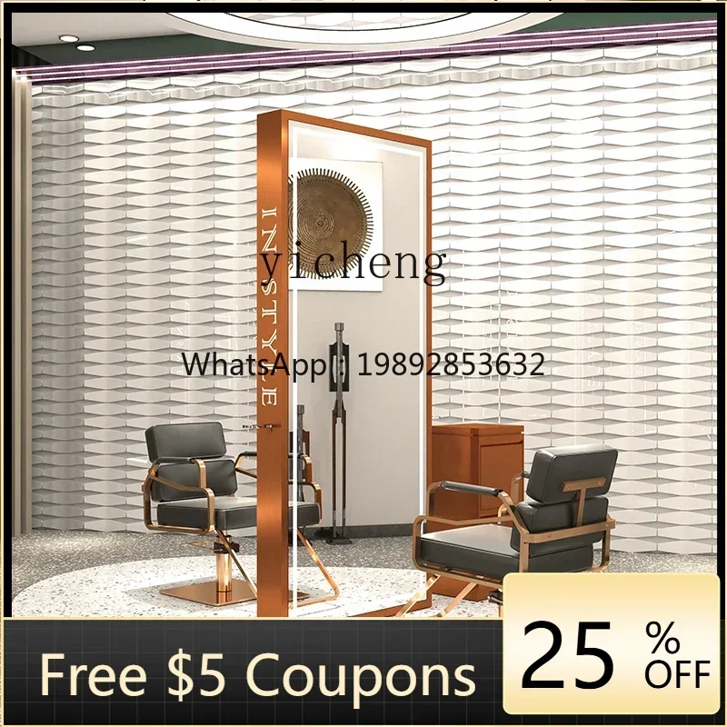 ZZ   barber shop wall-mounted mirror beauty mirror table double-sided table single-sided floor-to-ceiling hair mirror