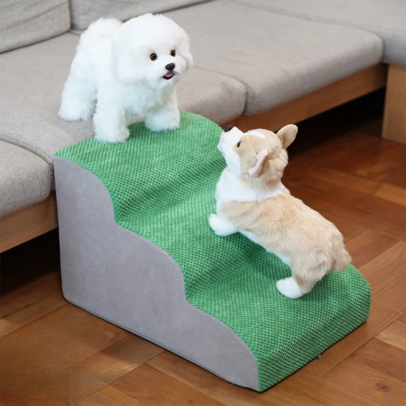 

Pet Stairs Dog Ladder Bed Sofa Ramp Sponge Steps Small Dogs Assisted Ladder Can Be Disassembled and Washed Dog Supplies