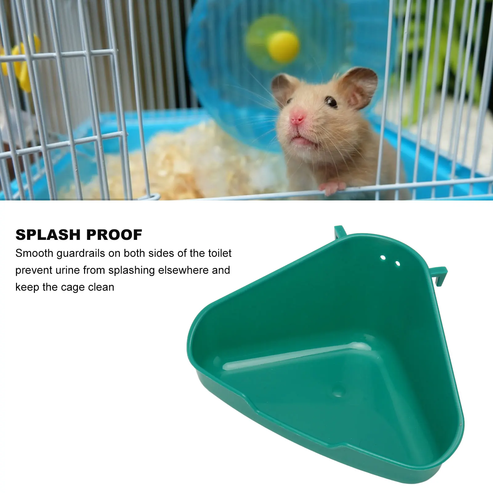 

Small Animal Corner Litter Box Fanshaped Rabbit Toilet Box Odorless Prevent Splash Reinforced Easy To Fix for Hamster