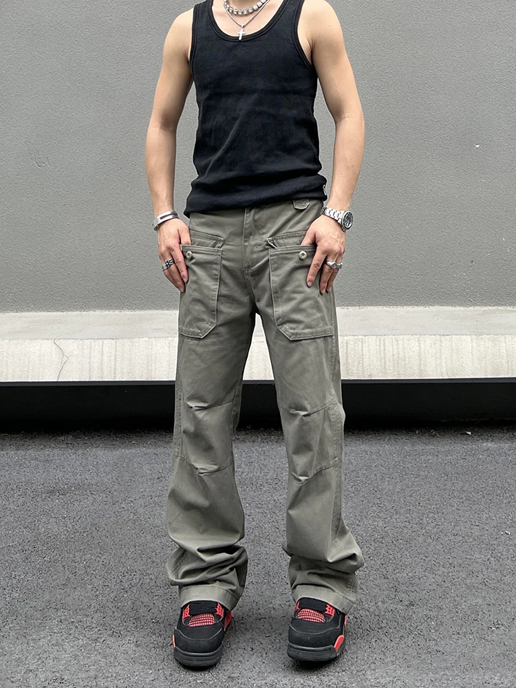 

Американские ретро-брюки с множеством складок, повседневные, прямые, свободного кроя, унисекс, в стиле High Street, для отдыха