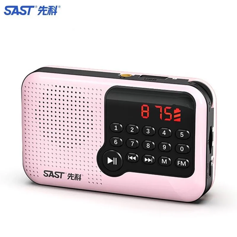 

Mini Portable FM Radio MP3 Walkman Outdoor TF Card MP3 Music Player Hi-fi Sound Quality LED Clock Lyrics Display