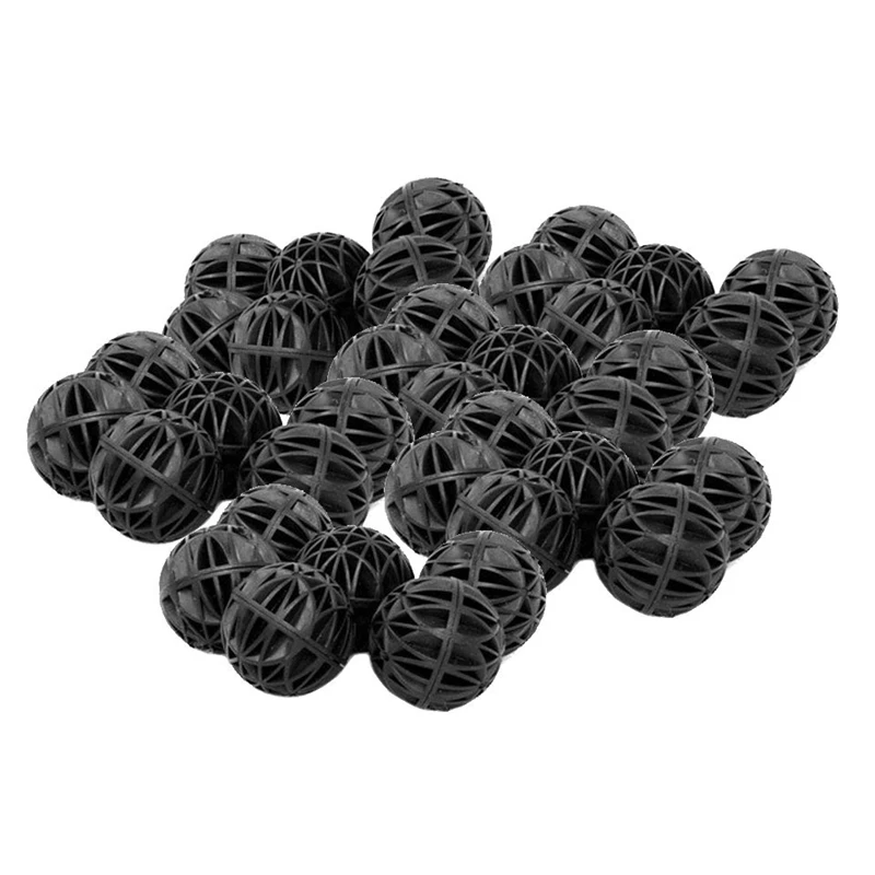 100pcs Aquarium Bio Balls Fish Tank Filters Black 16MM-A51M