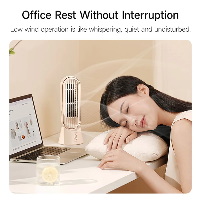 مروحة للطاولة بدون شفرة محمولة من Youpin بسعة 4000 مللي أمبير في الساعة مروحة للمنضدة قابلة لإعادة الشحن مع منفذ USB صامتة قابلة للطي مروحة صيفية خارجية
