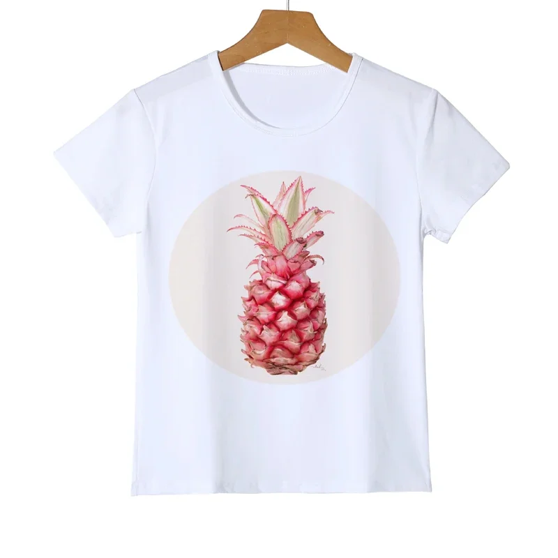 New Fashion Pineapple Printed Children's T-shirt Summer Casual Boys/Girls T-shirt Short Sleeve O-neck Top